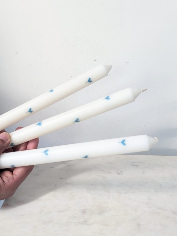 Susie Watson Blue Heart Wax Candles, Set of 3