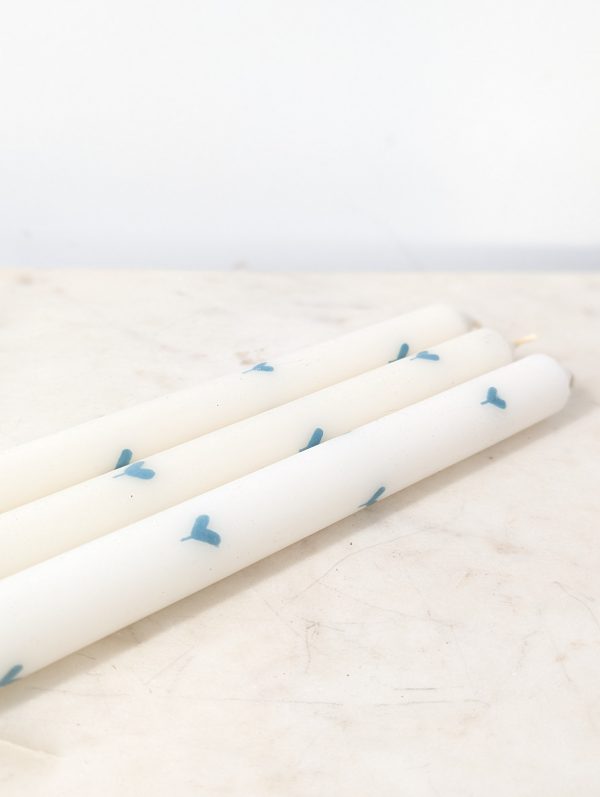 Susie Watson Blue Heart Wax Candles, Set of 3 - Image 2