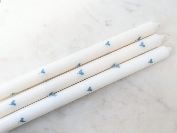 Susie Watson Blue Heart Wax Candles, Set of 3 - Image 4