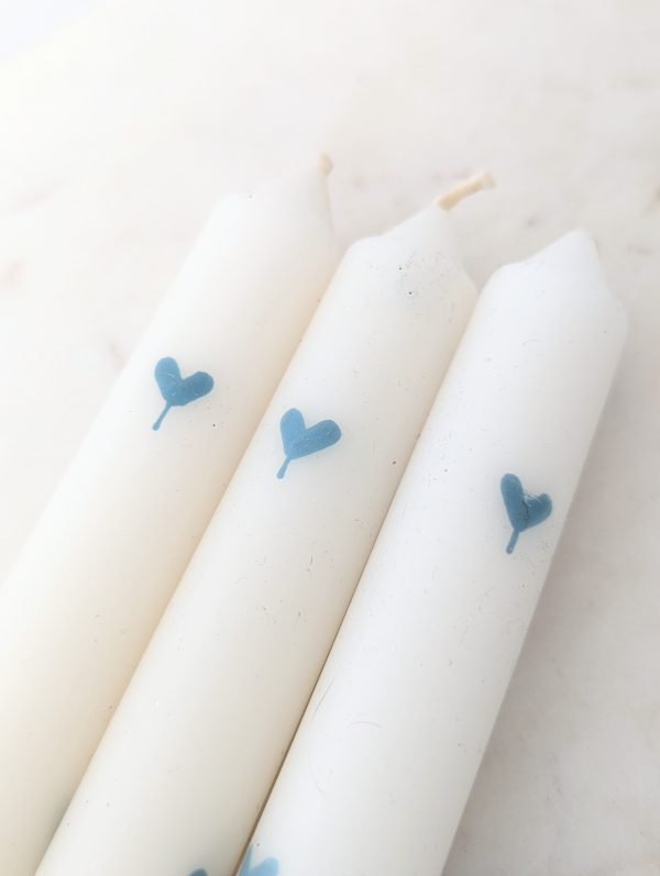 Susie Watson Blue Heart Wax Candles, Set of 3 - Image 3