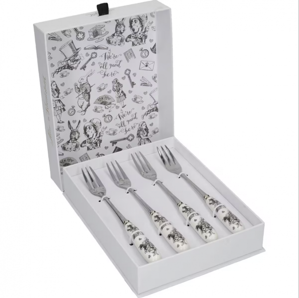 V and A Alice in Wonderland Ceramic Porcelain Handled Pastry Forks - Image 2