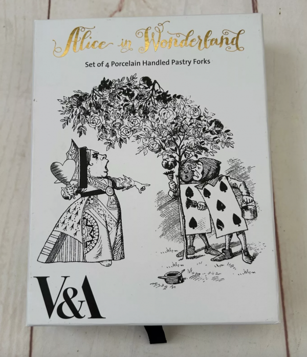V and A Alice in Wonderland Ceramic Porcelain Handled Pastry Forks