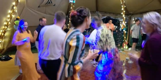 Wedding Guests Dancing at THe Firs, Hanbury