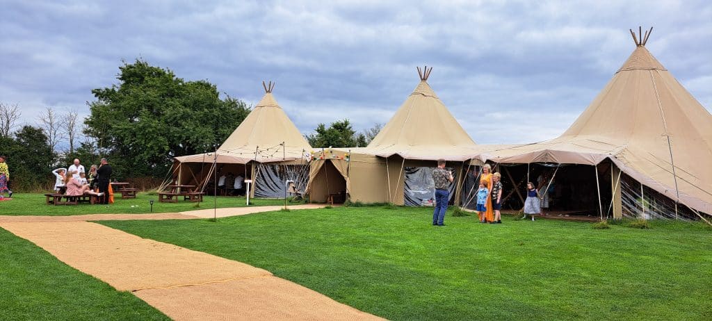 The Wedding Reception Teepee at The Firs, Hanbury