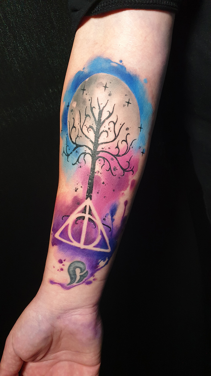 watercolor tattoo custom cult