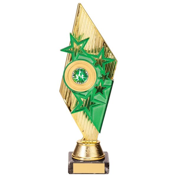 Pizzazz Plastic Trophy Gold & Green 270mm