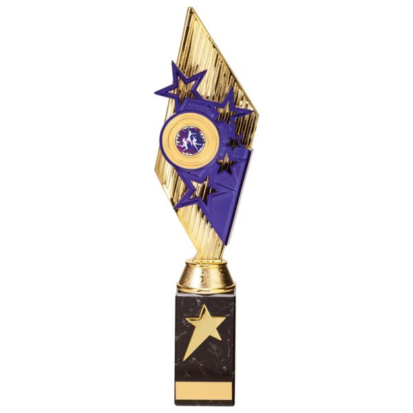 Pizzazz Plastic Trophy Gold & Purple 350mm