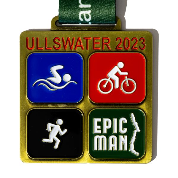 1000 60mm x 3mm Custom Triathlon Medals Full Colour Enamel