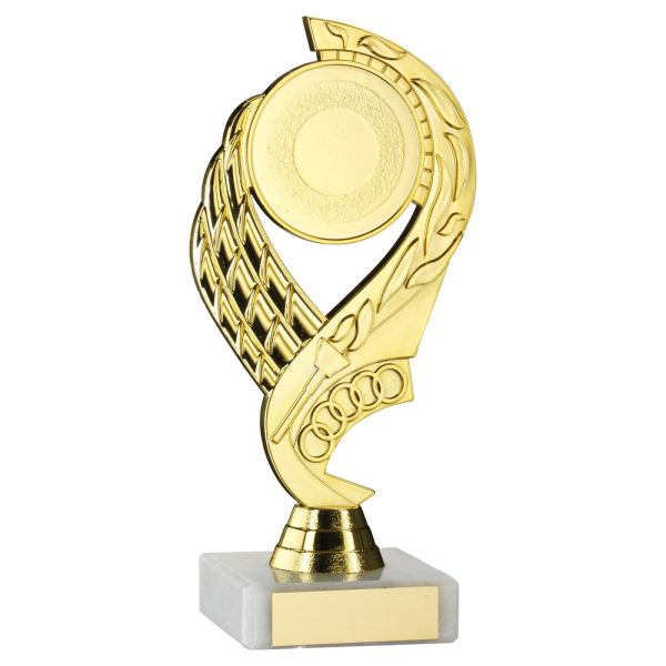 GOLD  'OLYMPIC' HOLDER ASSEMBLED ON MARBLE (2in CENTRE) - 7in