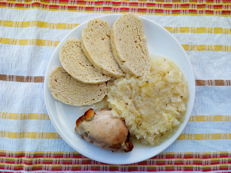 Dumplings, White Cabbage and Chicken