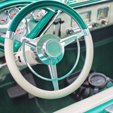 vintage car, steering wheel, turquoise-852239.jpg