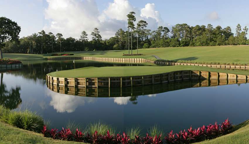 Det 17:e hålet på Stadium Course på TPC Sawgrass i Ponte Vedra Beach, Florida. (Foto: Chris Condon/PGA TOUR)