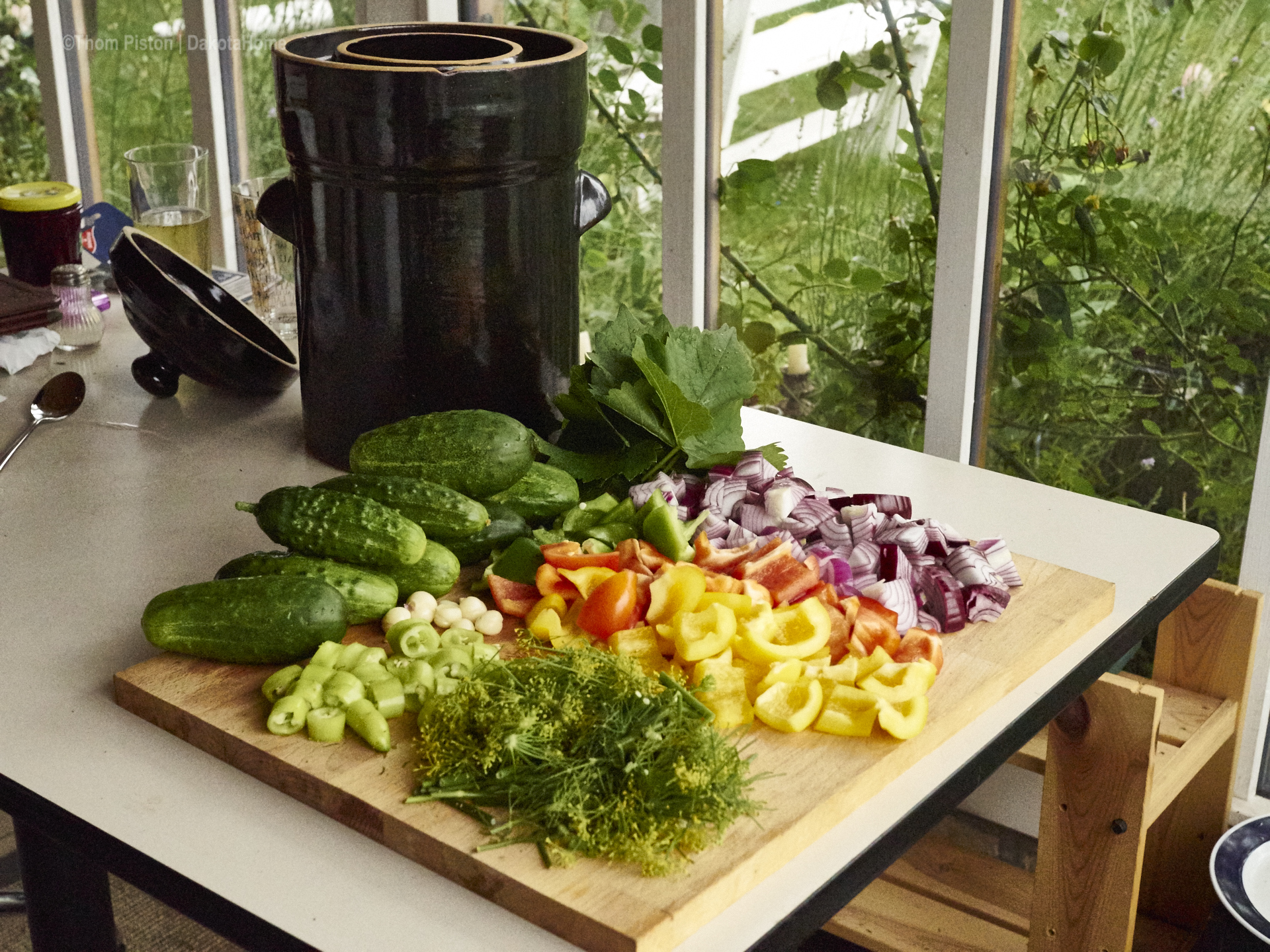 anfang der Selbstversorgung mit Gurken, Tomaten, Paprika