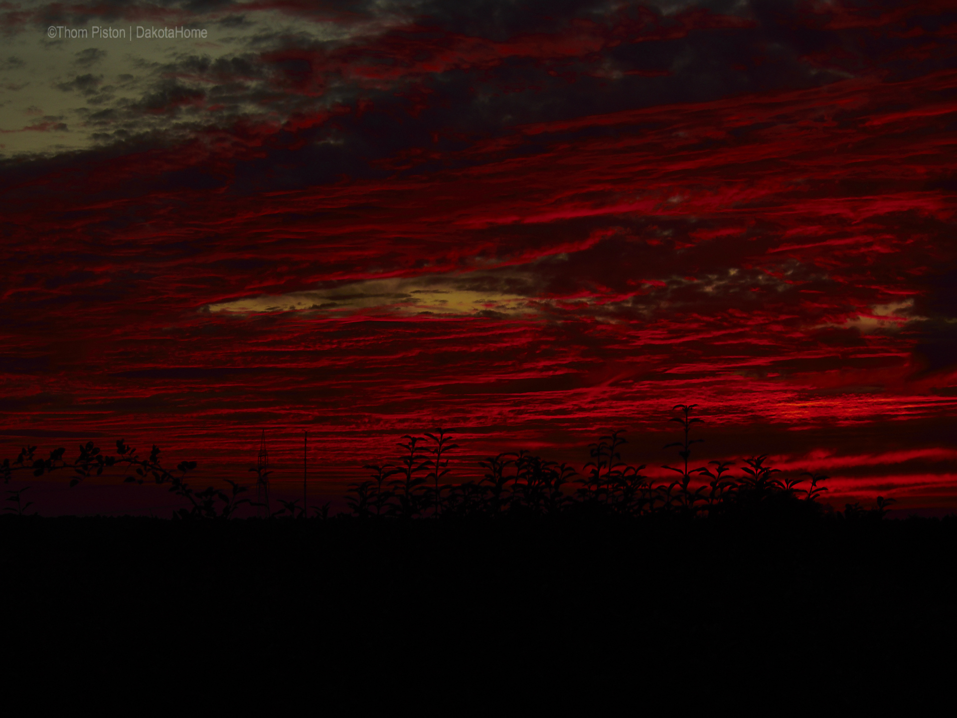 Sonnenuntergang, Dakota Home, Mitte Oktober 2018