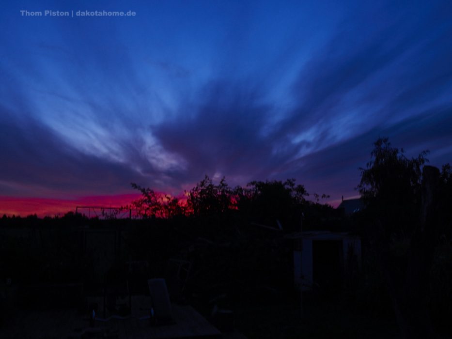 Sonnenuntergang Dakota Home, Ende September 2019