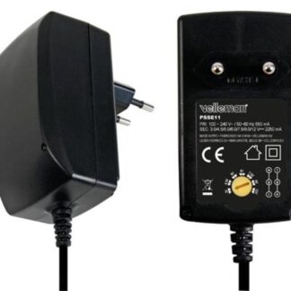 COMPACTE SCHAKELENDE VOEDING MET 7 SELECTEERBARE UITGANGEN: 3 TOT 12 VDC 2250 mA - 27W  PSSE11