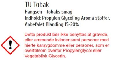 TU Tobak, longfil med smag af tobak til dampning i e-cigaretter