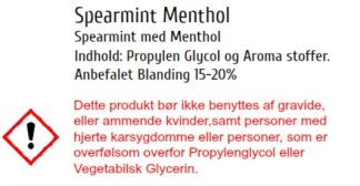 e-juice til e-cigaretter med smag af spearmint menthol