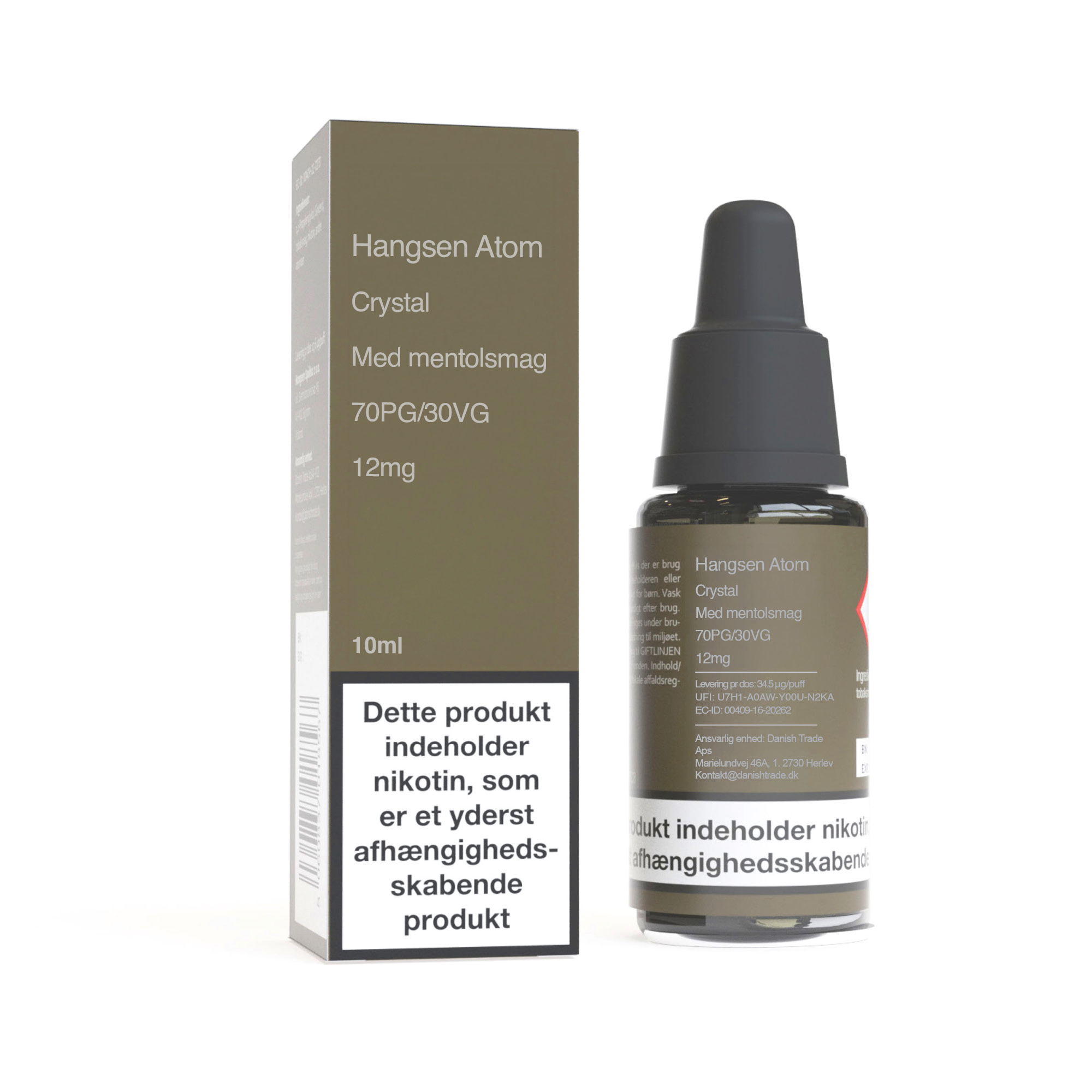 Dampklar E-Juice 10 ml - 30 ml - 50 ml - 100 ml - Hangsen Atom - Crystal 70/30 PG/VG