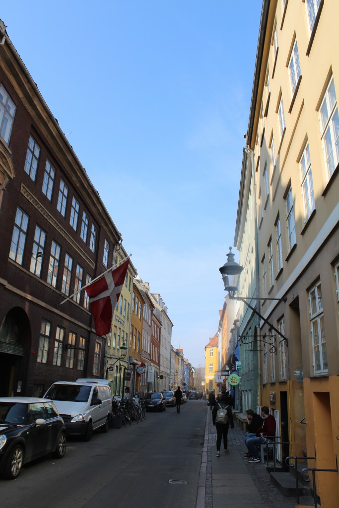 Larsbjørnsstræde i latanerkvarteret. Vue i retning mod Teglgårdsstræde og Ørstedparken i billedets baggrund. Foto den 16. marts 2015 af Erik K Aberahamsen