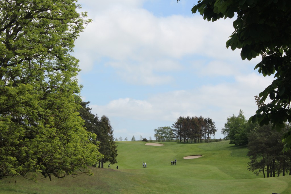 HUL 1, par 4. 3 eleie amatør golfslippere på faiway hvor de alle 3 ligger i 1 slag. Foto den 24. maj 2015 kl. ca. 13 af Er