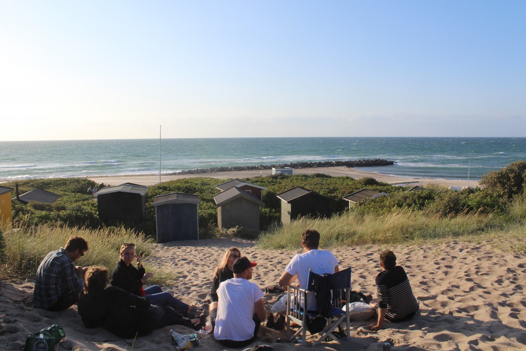 Udsigt ud over Kattegat ved Yisvildeleje STrand. Der hygges med mad, øl og vin før koncetren i "Musik i Lejet". Foto i uge 29 den 18. juli 2015 af Erik K Abrahamsen