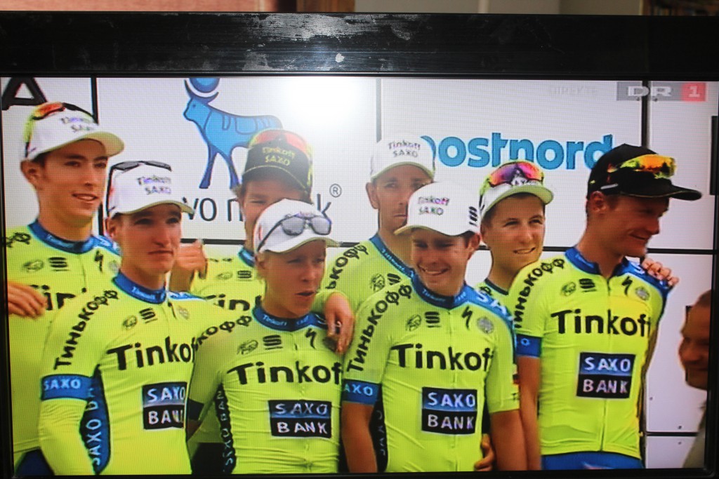 Vinder af holdkonkurrencen af det samlede løb på 88o km Post Danmnark Rundt. Team Tinkoff-Saxo (T