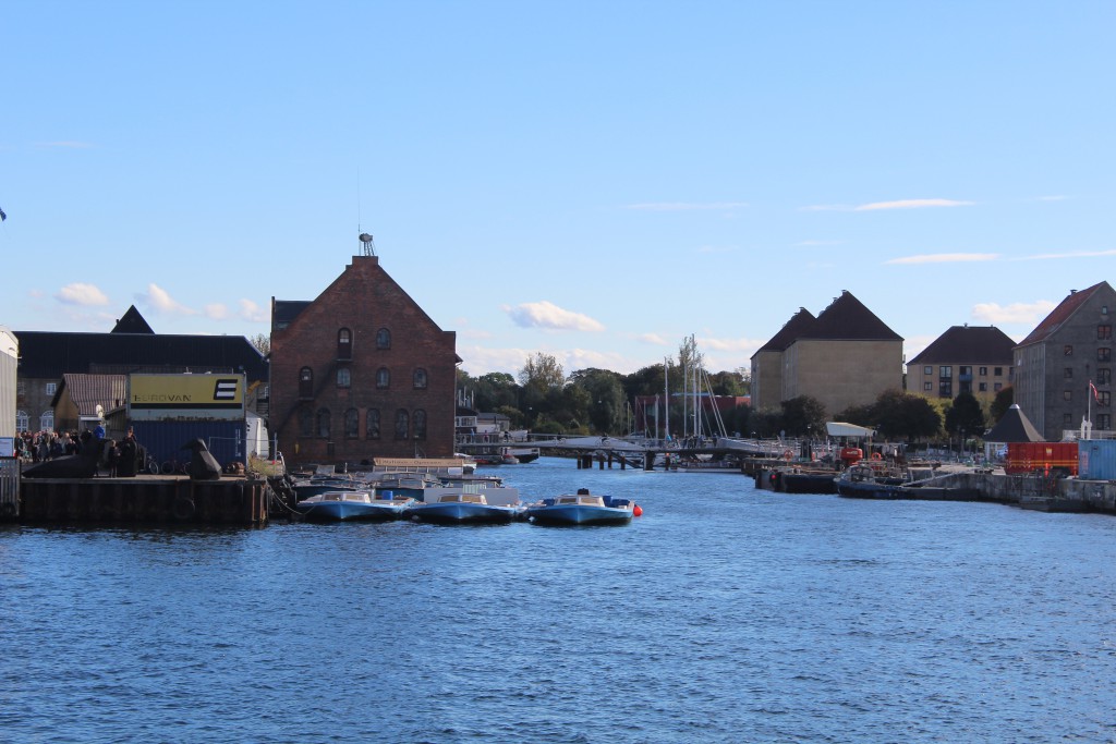 Copenhage Inner Harbour. View in direction south to new walk-and bi