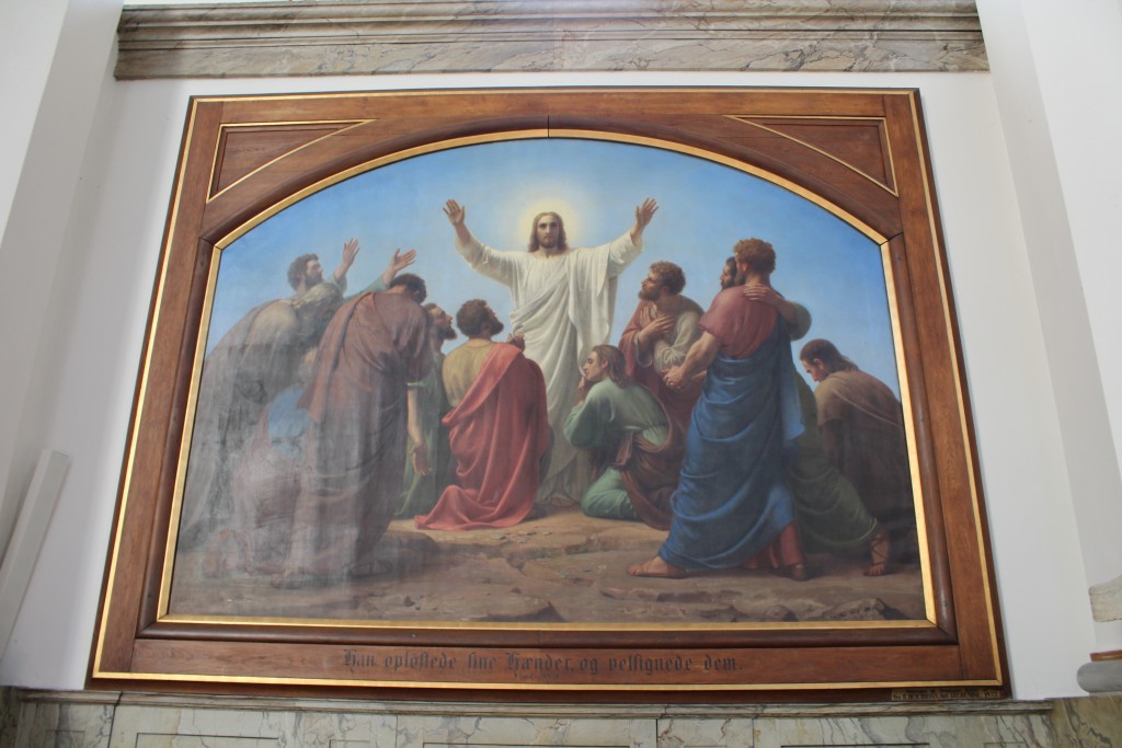 Ascention of jesus Christ. painting in Trinitatais Church, Copenhagen. Photo 2015 by Erik K Abrahamsen