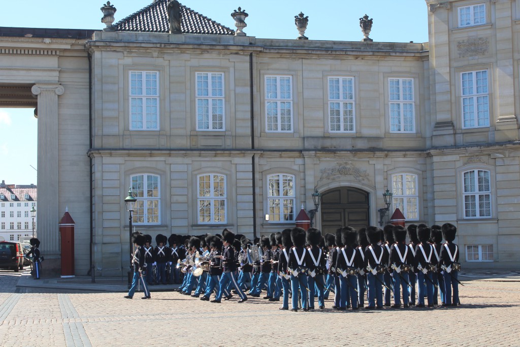 Changing the Queens Royal Guard on Amalienborg Castle. Photo 20. april 2016 by Erik K Abrahamsen.