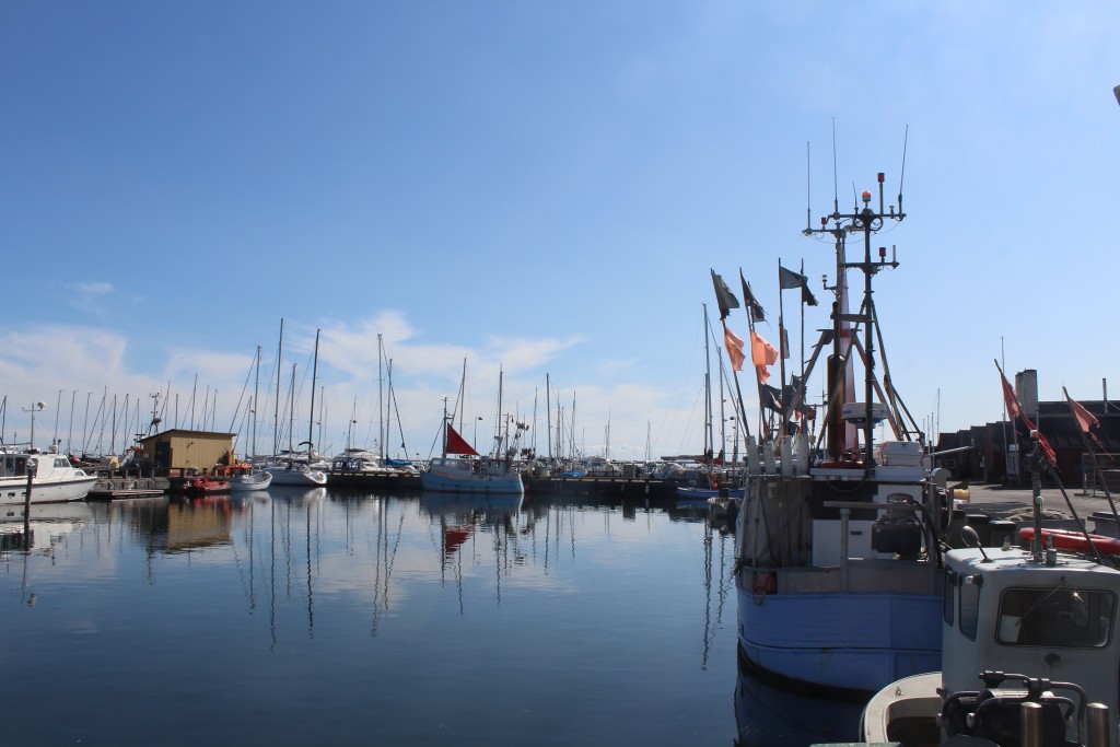 DRagoer Harbour. View to direction east to fishing boats and 