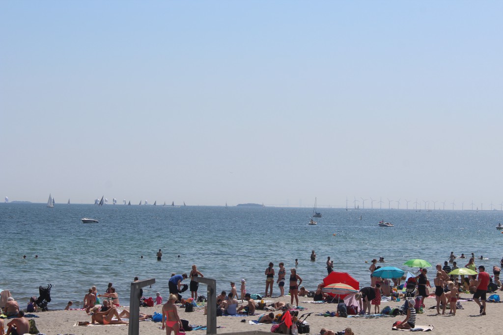 View to Øresund on Bellevue Beach. Photo in direction east 4. june 2016