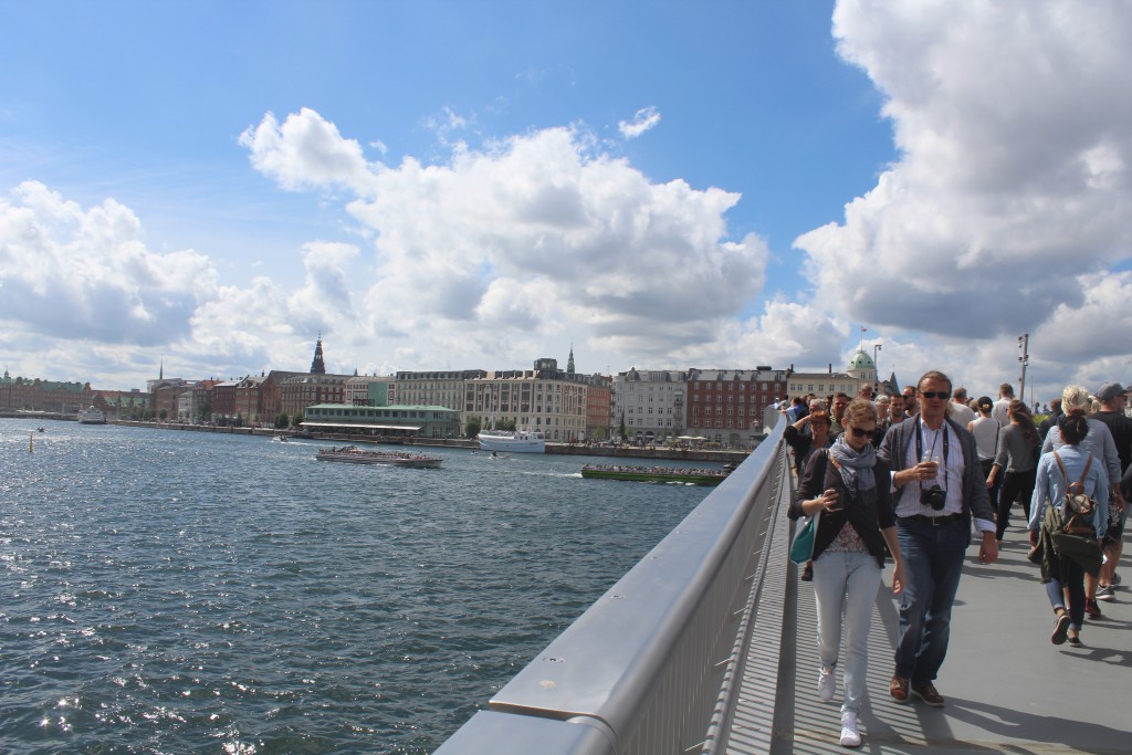 View from top of Inderhavnsbroen ib direction west to Copenhage Inner Harbour. Pho 9. july 201