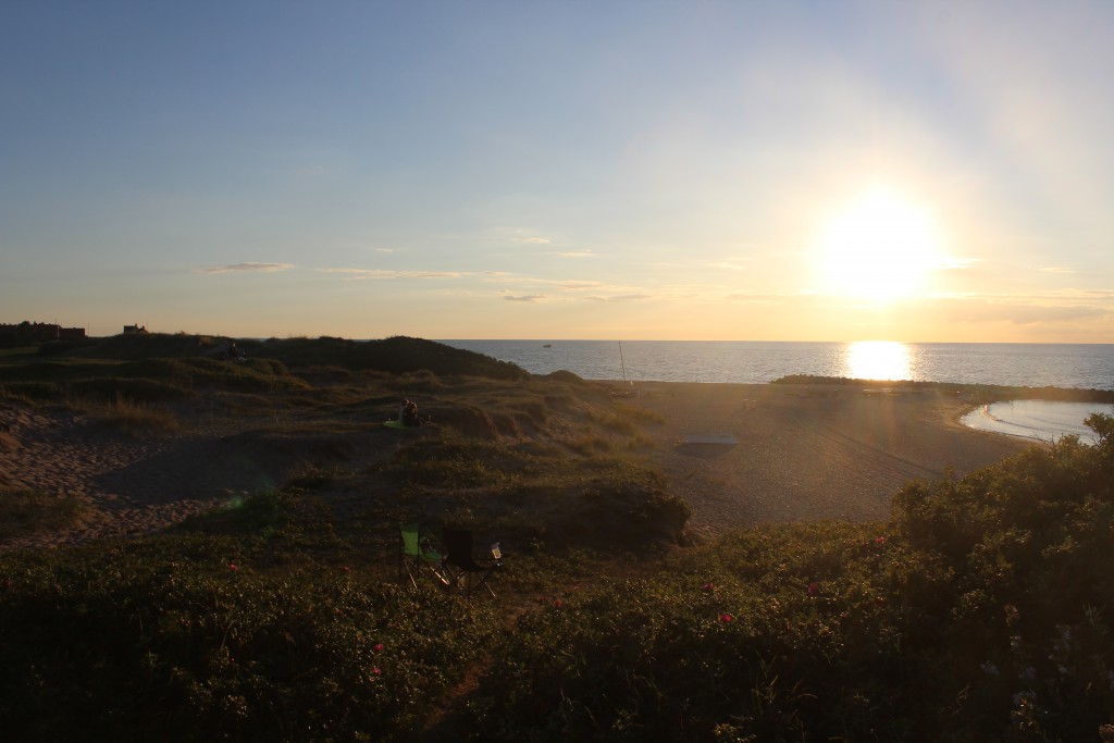 Sunset on Liseleje Beach 2. august 2016 8.25 PM. Photo in direction north t