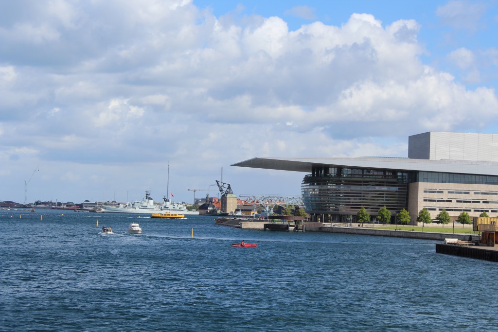 View from top of Inderhavnsbroen in direction east to Copenhagen Opera