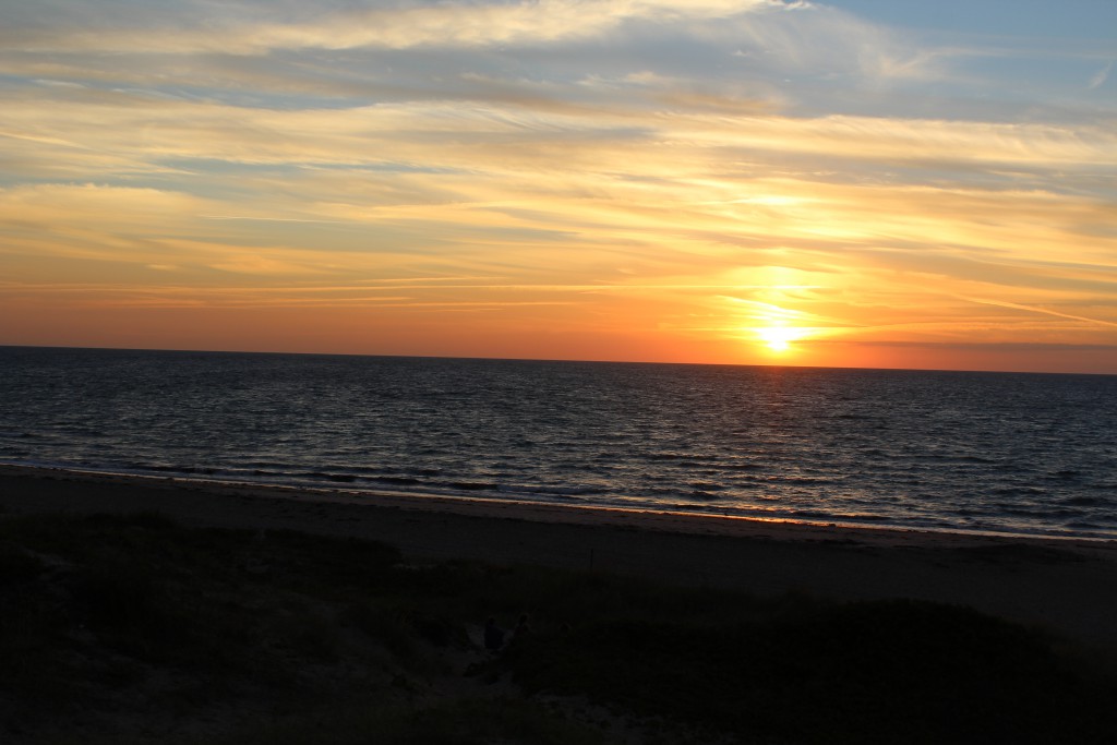 Sunset Liseleje beach. Phoot in direction north/west to kattegat Sea 8.40 PM 15. august