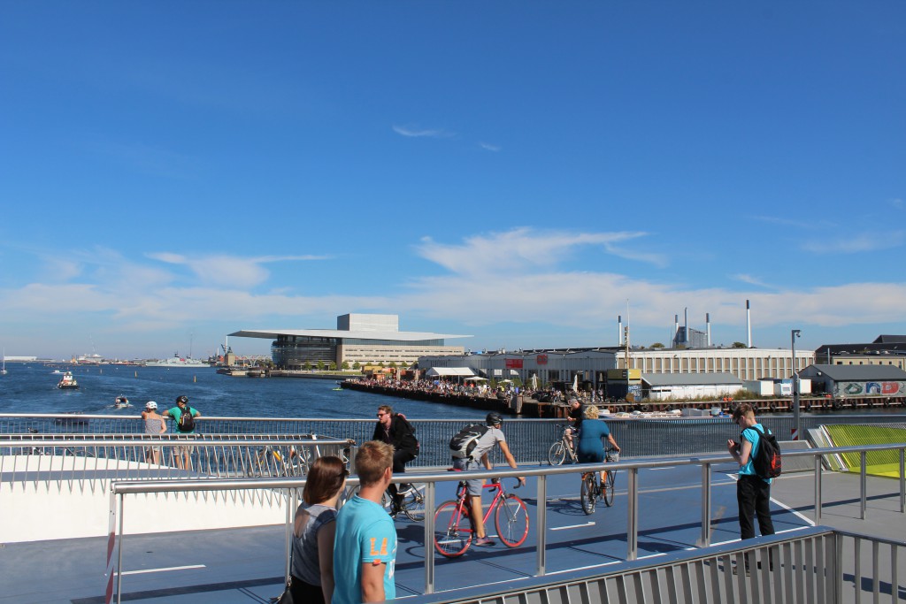 View from top of "Indergavnsbroen" to Copenhagen Inner harbour. Photo in direction east 25. august 2016 by erik K Abrahamsen.