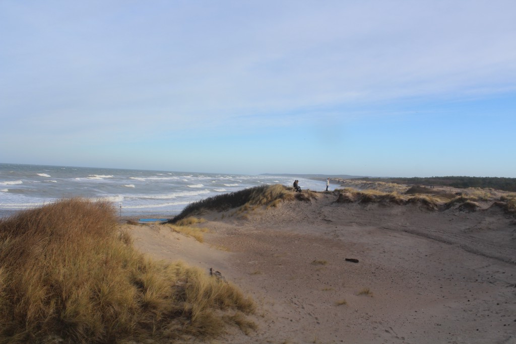 Liseleje Strand. Udsigt mod øst mod Tisvilde Hegn og Tisvildeleje helt ude i horisonten. Foto den 27. december 2016 af Erik K Abrahamsen.