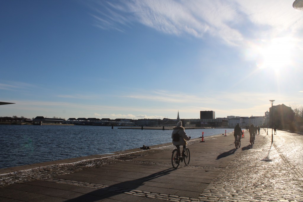 Copenhagen Inner Harbour. View in direction west to Ofelia Place, built 2016, Skuespilhuset (Theater) built 2004 and at right Amaliehaven built 1984. Phoot 5. february 2018 by Erik K Abrahamsen.