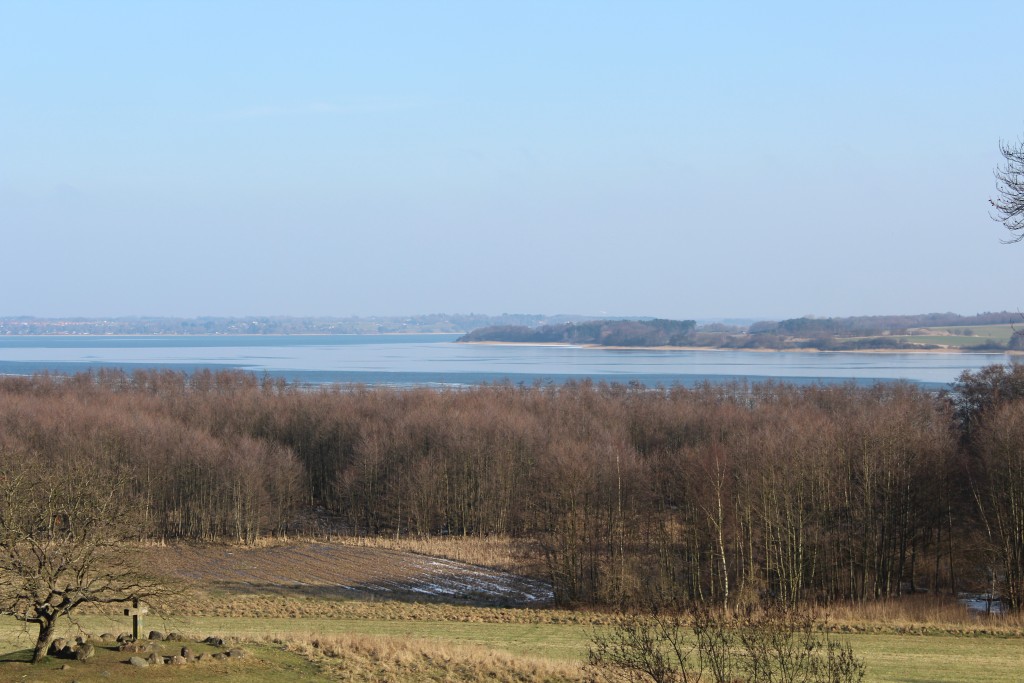 View from Arresødal forest to Arrsø lake and Arrnæs. Phot in direction east 9. february 2018 by Erik K Ari