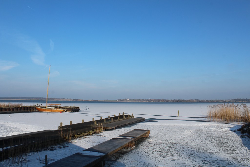 Nature Center Auderød Harbour on Arrenæs Peninsula. Photo in direction east to Ramløse. Phoot 9. january 2018 by Erik K Abrahamsen.