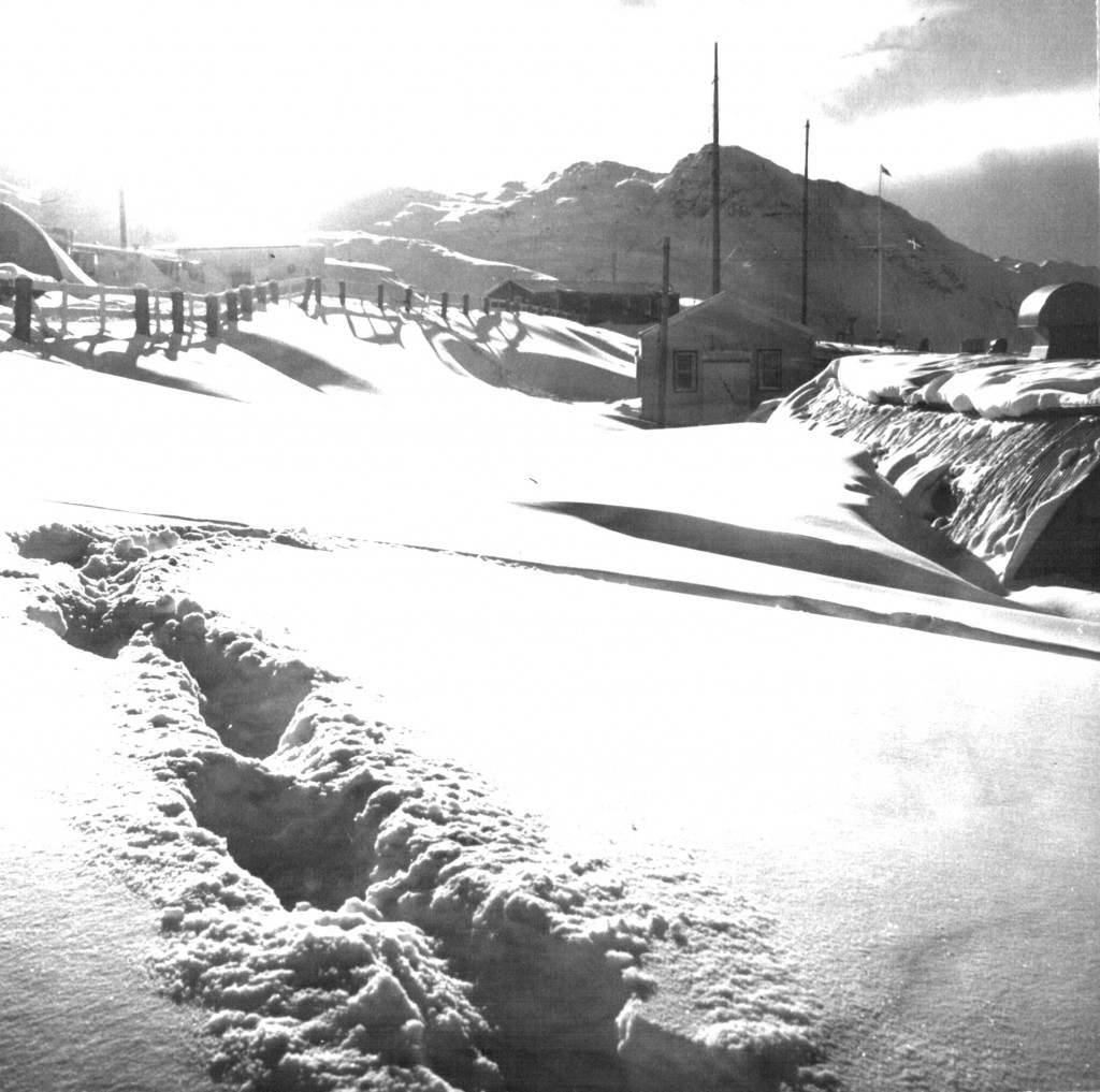 Vinter i Flådestation Grønnedal. Foto 1961.