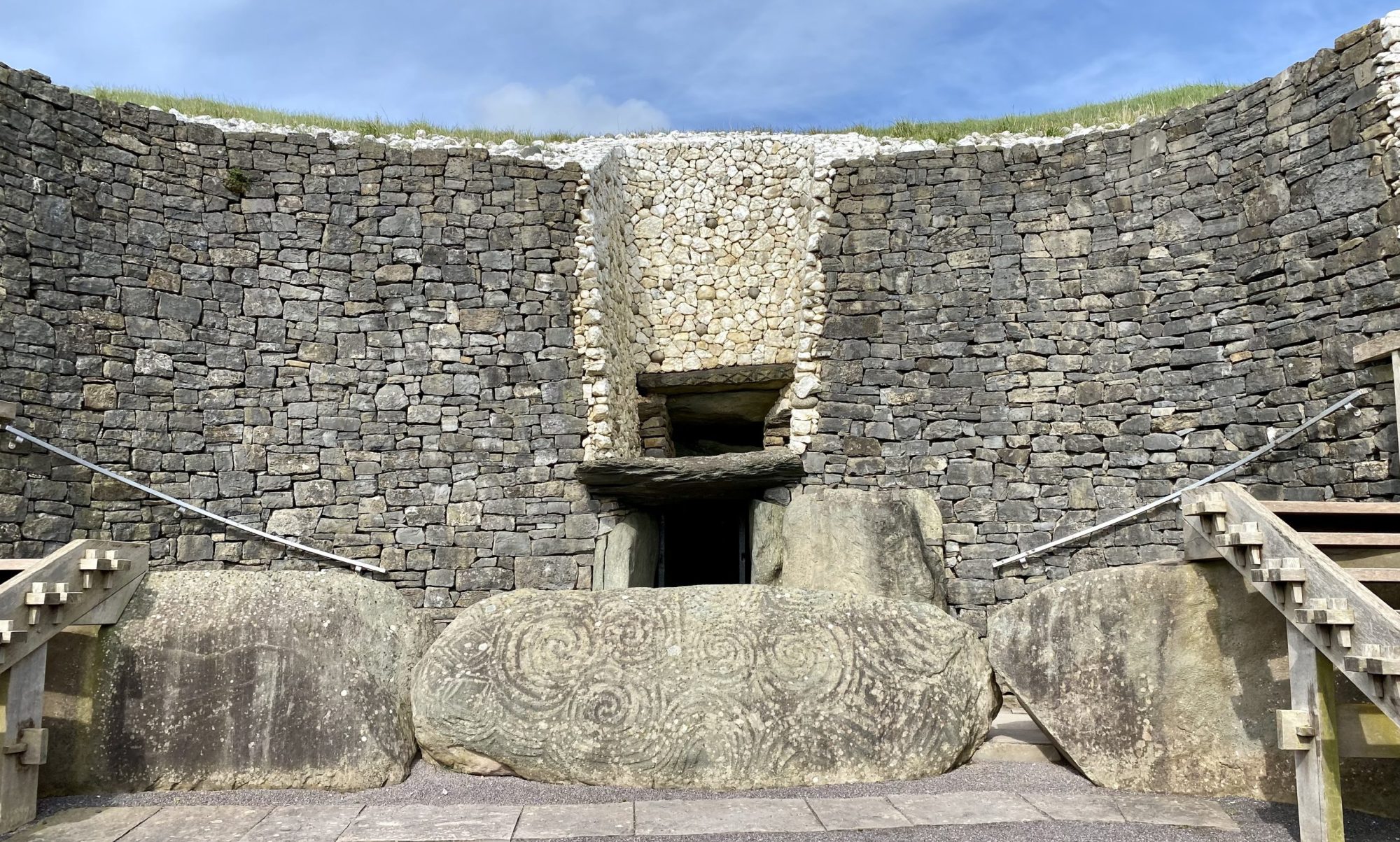 Entrance to the prehistoric Newgrange passage tomb in Ireland