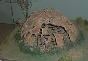 Mesolithic hut reconstruction