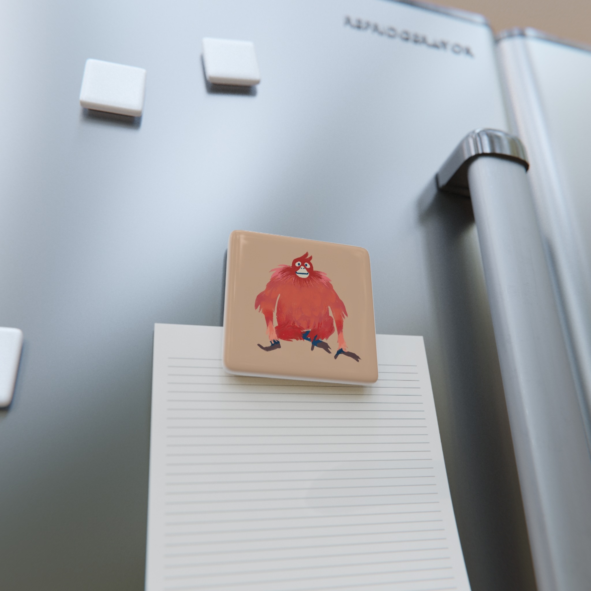 kvadratisk porslinsmagnet med skogsmotiv – unik present till henne, art print miniature by Dani Milli