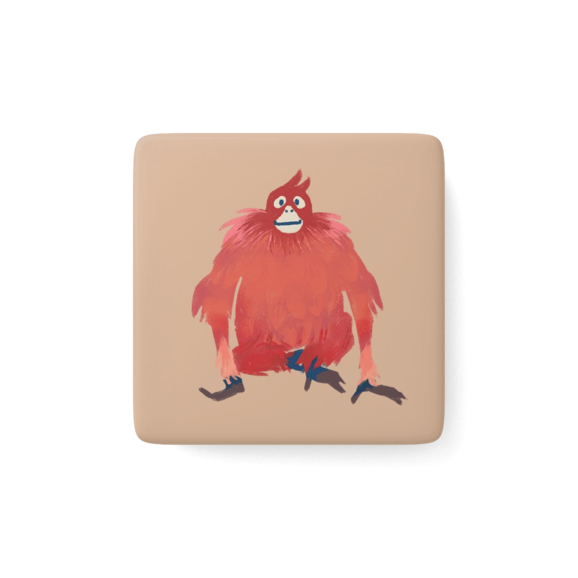 kvadratisk porslinsmagnet med skogsmotiv – unik present till henne, art print miniature by Dani Milli