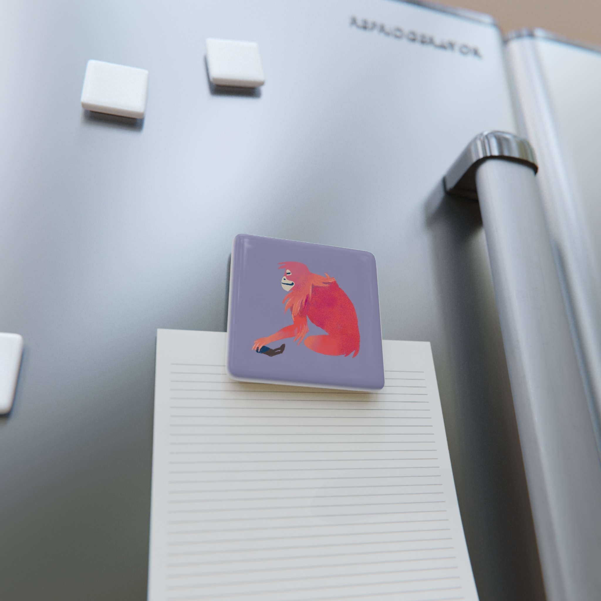 kvadratisk porslinsmagnet med skogsmotiv – unik present till henne, art print miniature by Dani Milli