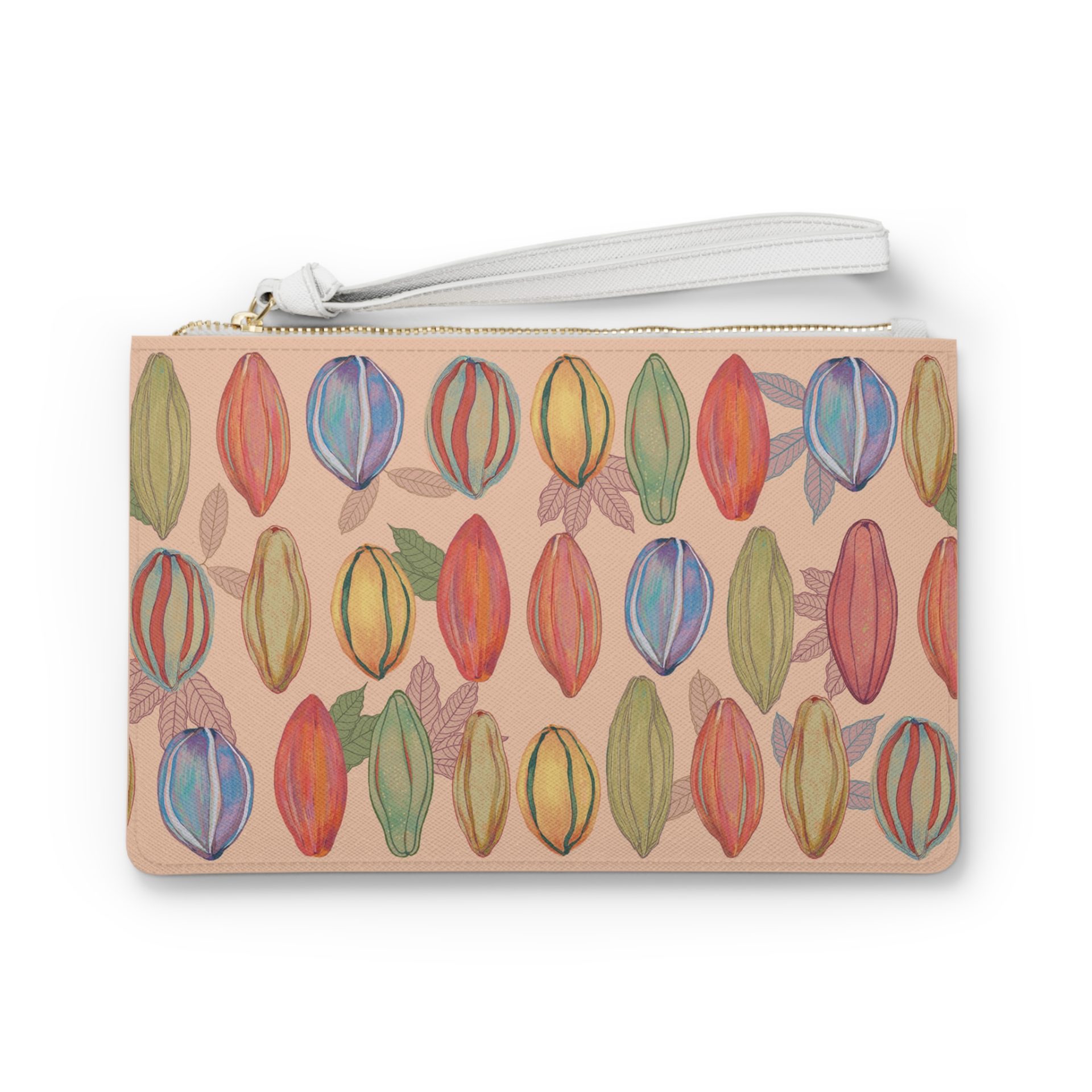 Clutch bag – produktfoto av med lekfullt Colorful clutch bag – handväska med blommigt mönster by Dani Milli