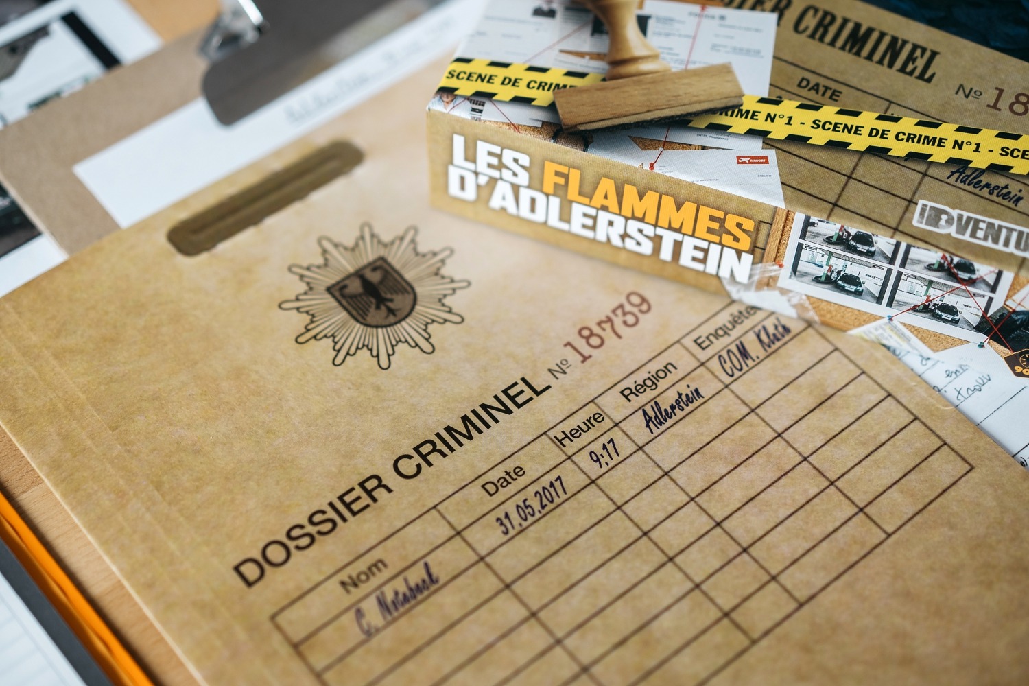 Les flammes d'Adlerstein Origames jeu de société enquête