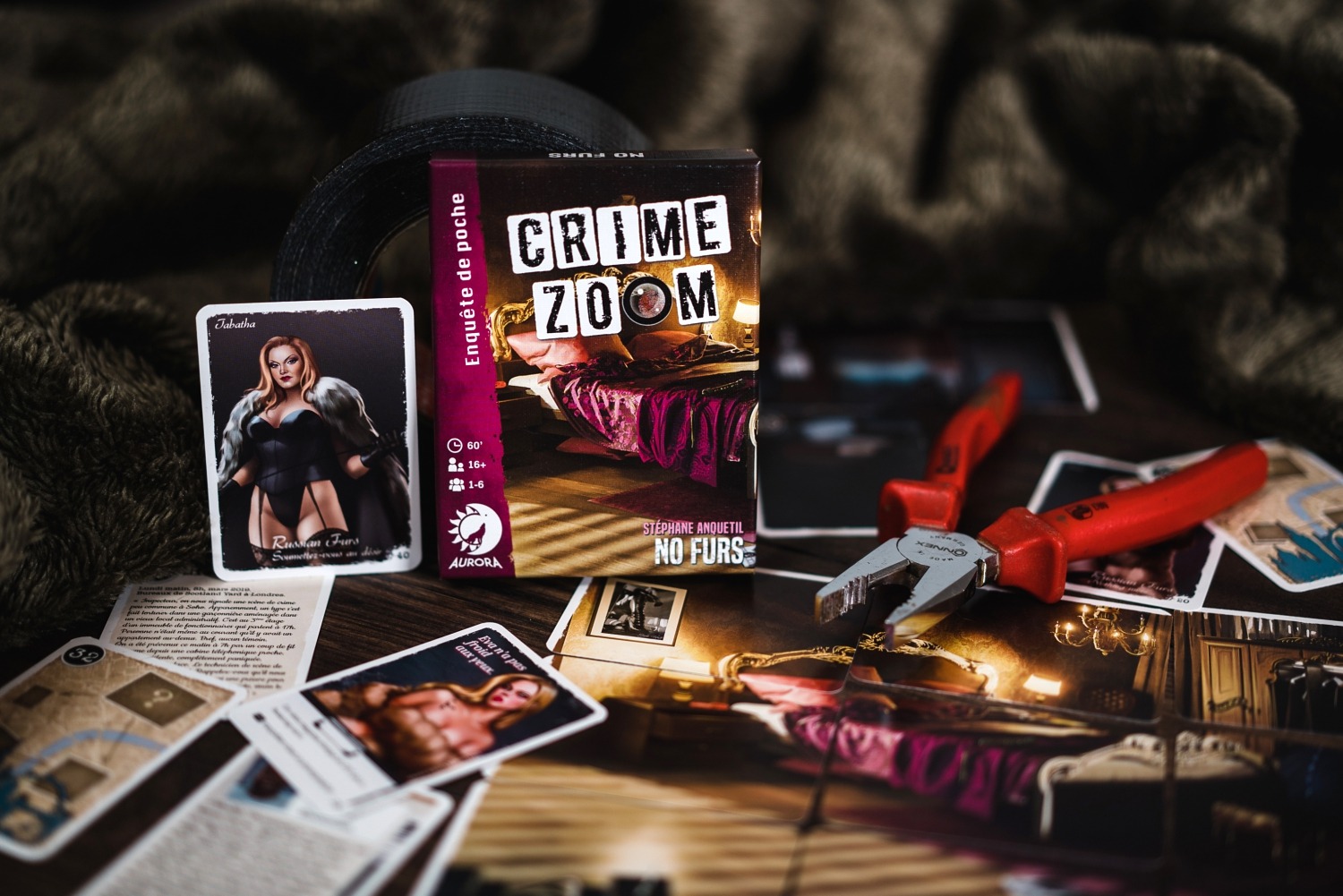 Crime zoom no furs aurora games boardgame photography